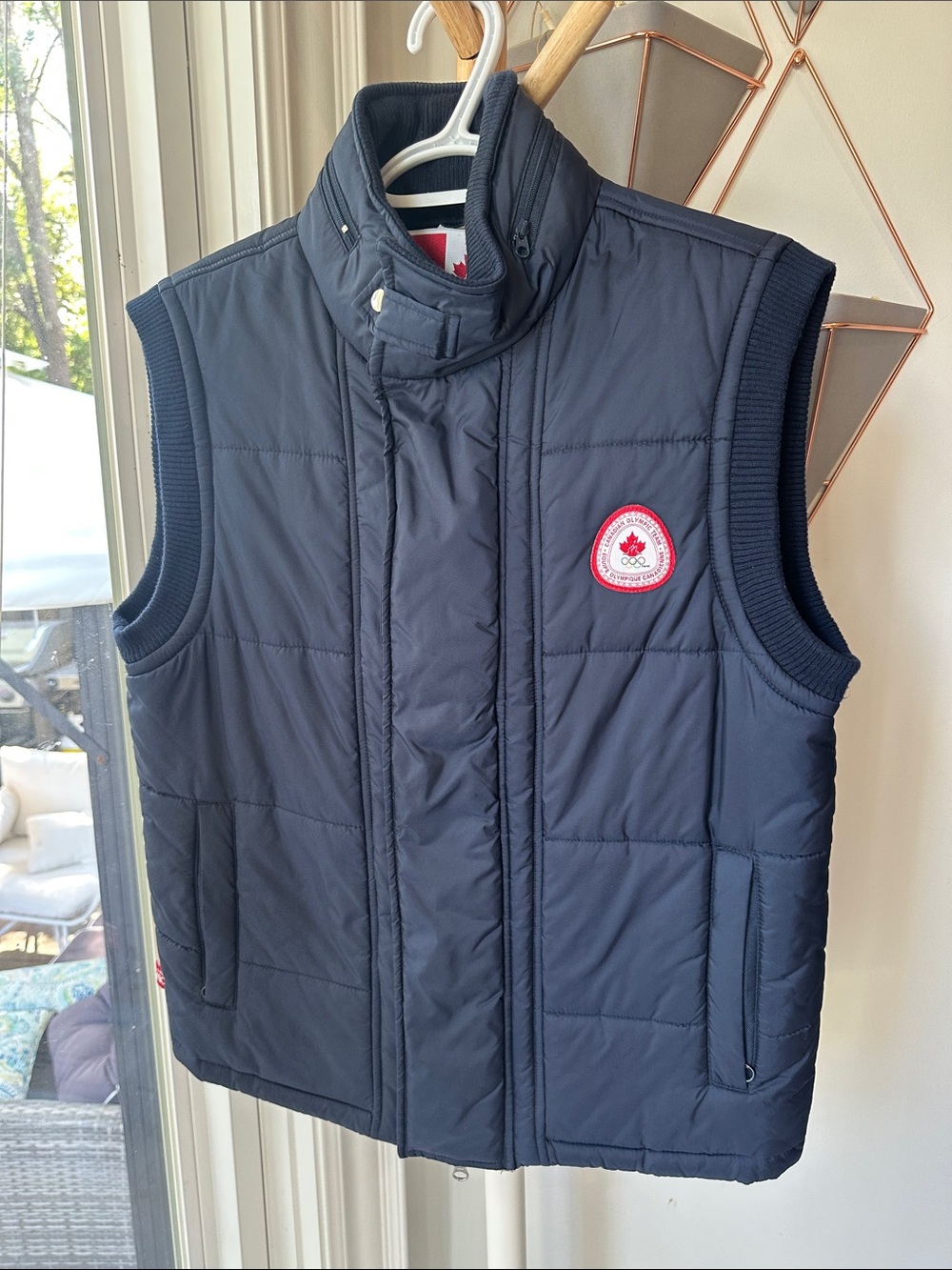 VINTAGE HBC OLYMPICS TEAM CANADA Navy Blue Quilted Puffer Vest Torino 2006 Small